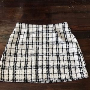 Plaid short skirt zip up